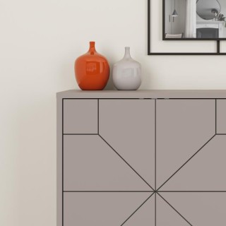 Shally Dogan Μπουφές Madia με 4 Πόρτες, Μοντέρνος Γεωμετρικός Σχεδι...