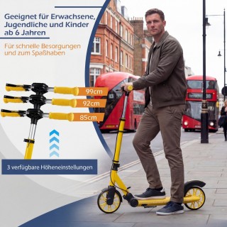 Costway Αναδιπλούμενο Πατίνι με 2 Φωτιζόμενους Τροχούς, Σταντ και Ρ...