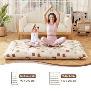 Costway Πολυλειτουργικό Στρώμα 140 x 200 cm  Futon με Αφαιρούμενο Κ...