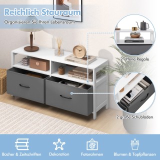 Costway Κομότα με 2 συρτάρια, ντουλάπι αποθήκευσης με ανοιχτά ράφια...