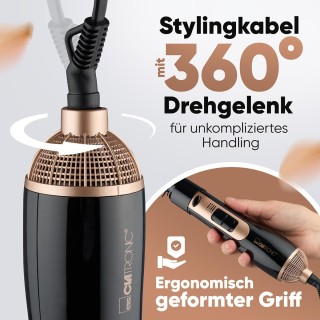 Βούρτσα Μαλλιών 800 W με Ζεστό Αέρα – Σετ 3 Εξαρτημάτων HAS3818 Cla...