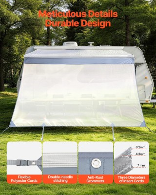 VEVOR Προστατευτικό Ηλίου για Τέντες RV, 2x3.3 μ. από Πολυεστερικό ...