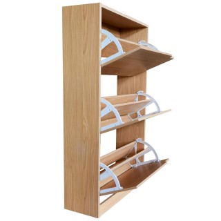 BAKAJI Παπουτσοθήκη 3 Πόρτες Ράφια Διπλού Βάθους Ξύλο 63x24x115 Δρ... BAKAJI Παπουτσοθήκη 3 Πόρτες Ράφια Διπλού Βάθους Ξύλο 63x24x115 Δρ...