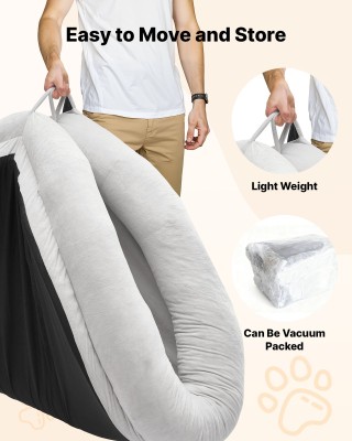 VEVOR Κρεβάτι Σκύλου Μέγεθος Ανθρώπου με Ορθοπεδικό Αφρό Μνήμης, Γκ...