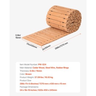 VEVOR Ξύλινο Μονοπάτι Κήπου 16 ft x 17 in ZXMZHYXD2881LI7RTV0