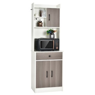 Costway Πολυλειτουργικό Ντουλάπι Κουζίνας 60 x 40 x 180 cm με Ρυθμι... Costway Πολυλειτουργικό Ντουλάπι Κουζίνας 60 x 40 x 180 cm με Ρυθμι...
