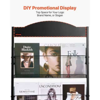 VEVOR Κινητή Ραφιέρα Προβολής Εντύπων 4 Επιπέδων για Καταστήματα κα... VEVOR Κινητή Ραφιέρα Προβολής Εντύπων 4 Επιπέδων για Καταστήματα κα...