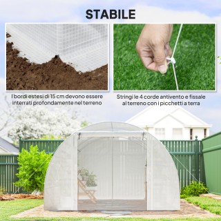 Outsunny Θερμοκήπιο με Αποσπώμενες Ράβδους και Πόρτες και Παράθυρα ...