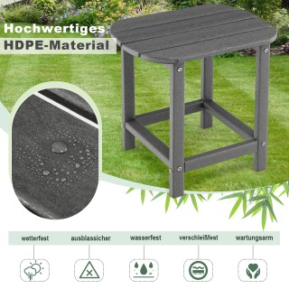 Costway Σετ 2 Βοηθητικών Τραπεζιών HDPE, Ανθεκτικά στις Καιρικές Συ...