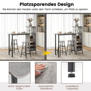 Costway  Σετ Ρουστίκ Μπαρ Τραπέζι και Σκαμπό για Μοναδική Ατμόσφαιρ...