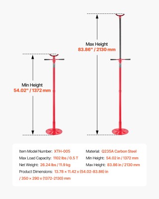 VEVOR Υποστηρικτικός Γρύλος Ανύψωσης 1/2 Τόνου με Βάση και Αυτοκλει...