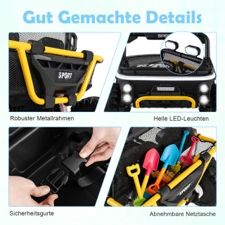 Costway Ηλεκτροκίνητο Παιδικό Όχημα 24V, 2-Θέσιο με Κόρνα, Μουσική ...