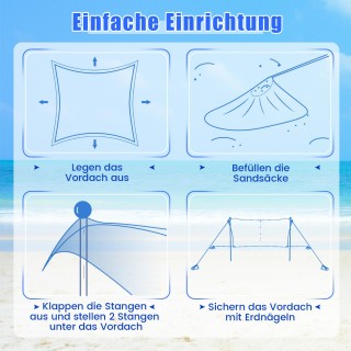 Costway παραλιακή σκηνή 230 x 200 cm UPF 50+ σκηνή ηλίου με άγκυρες... Costway παραλιακή σκηνή 230 x 200 cm UPF 50+ σκηνή ηλίου με άγκυρες...