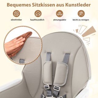 Costway  Πολυλειτουργική Καρέκλα Φαγητού για Μωρά & Νήπια 6-σε-1 με...