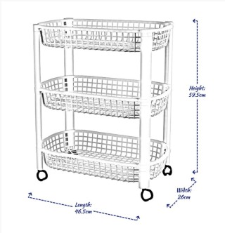 Καρότσι Κουζίνας 3 Επιπέδων 59 x 46,5 x 26 cm Γκρι Σκούρο Urban Liv... Καρότσι Κουζίνας 3 Επιπέδων 59 x 46,5 x 26 cm Γκρι Σκούρο Urban Liv...