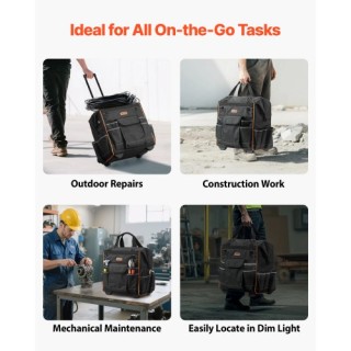 VEVOR Τσάντα Εργαλείων με Ροδάκια και 25 Θήκες Βαρέως Τύπου GLGJD15...