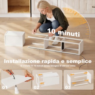 HOMCOM Λάμπα Δαπέδου με Ράφια, Ρυθμιζόμενη Φωτεινότητα, Διακόπτης Π...