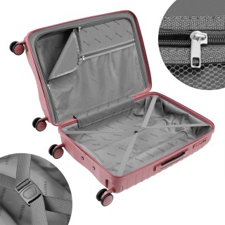 PROVITERA Σετ 4 Σκληρές Ροζ Βαλίτσες από Ανθεκτικό στην Κρούση Πολυ...