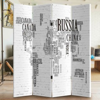 BAKAJI Παραβάν 4 Πάνελ με Εκτύπωση Μπρος-Πίσω Υδρόγειος 180x160 Δι... BAKAJI Παραβάν 4 Πάνελ με Εκτύπωση Μπρος-Πίσω Υδρόγειος 180x160 Δι...