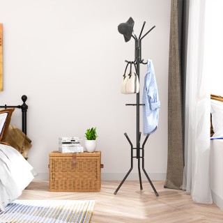 BAKAJI  Μαύρη Επιδαπέδια Κρεμάστρα Ρούχων με 12 Γάντζους Εξοικονόμη...