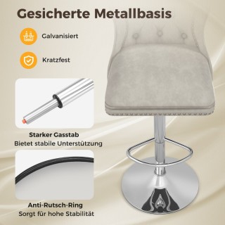 Costway Περιστρεφόμενα Σκαμπό Μπαρ με Ρυθμιζόμενο Ύψος και Ολλανδικ...