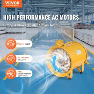 VEVOR Φορητός Εξαεριστήρας 304.8mm με Καλώδιο 3m Βιομηχανικός FBGS... VEVOR Φορητός Εξαεριστήρας 304.8mm με Καλώδιο 3m Βιομηχανικός FBGS...
