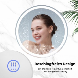 Costway Στρογγυλός LED καθρέφτης μπάνιου με ρυθμιζόμενη φωτεινότητα...