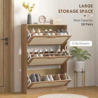 HOMCOM Φορητή Παπουτσοθήκη για 18 Ζευγάρια Παπούτσια με 3 Ανακλινό... HOMCOM Φορητή Παπουτσοθήκη για 18 Ζευγάρια Παπούτσια με 3 Ανακλινό...