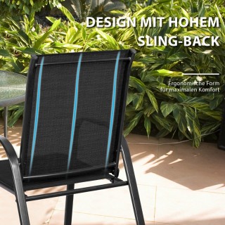 Costway  Σετ Κήπου με Άνετες Καρέκλες και Ανθεκτικό Μεταλλικό Σκελε...