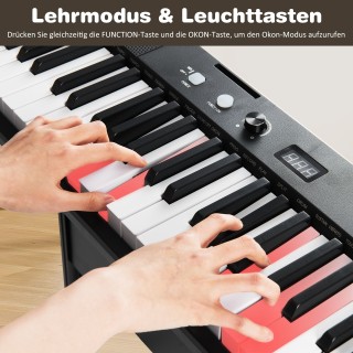 Costway Σετ Ηλεκτρονικού Πληκτρολογίου 61 Πλήκτρα με Ρυθμιζόμενη Βά...