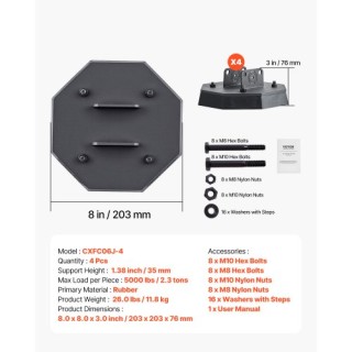 VEVOR Μαξιλάρια Εξισορρόπησης Τροχόσπιτου 5000 lbs 4 Τεμ Καουτσούκ ... VEVOR Μαξιλάρια Εξισορρόπησης Τροχόσπιτου 5000 lbs 4 Τεμ Καουτσούκ ...