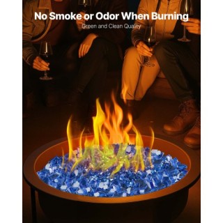 VEVOR Γυάλινες Πέτρες για Τζάκι και Firepit σε Κοβάλτιο Μπλε FHBLFG...