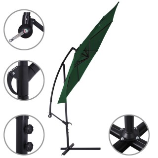 BAKAJI  Ομπρελόνι Κήπου Εκκεντρωμένο 3x3 μ. Πράσινο Κοντάρι Αλουμιν...