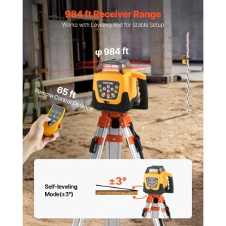 VEVOR Σετ Περιστρεφόμενου Λέιζερ με Τρίποδο & Ράβδο, Κόκκινη Ακτίνα...