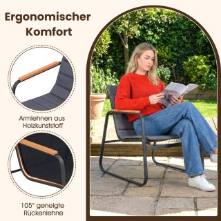 Costway Σετ Μπιστρό 3 Τεμαχίων για Βεράντα με Τραπέζι με Γυάλινη Επ...