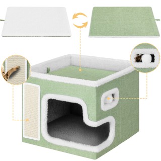 BAKAJI Πράσινο Σπιτάκι Γάτας με Ονυχοδρόμιο 42x42x33 εκ. 02842221 BAKAJI Πράσινο Σπιτάκι Γάτας με Ονυχοδρόμιο 42x42x33 εκ. 02842221