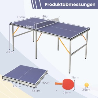 Costway Σετ Πινγκ Πονγκ με Πτυσσόμενο Τραπέζι και Αξεσουάρ για Παιδ... Costway Σετ Πινγκ Πονγκ με Πτυσσόμενο Τραπέζι και Αξεσουάρ για Παιδ...