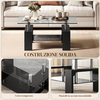 HOMCOM Μοντέρνο Τραπεζάκι Καφέ 2 Επιπέδων από Ξύλο και Χάλυβα με Επ... HOMCOM Μοντέρνο Τραπεζάκι Καφέ 2 Επιπέδων από Ξύλο και Χάλυβα με Επ...