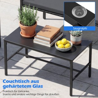 Costway Σετ επίπλων κήπου 4 τεμαχίων από ρατάν με καρέκλες, διθέσιο...