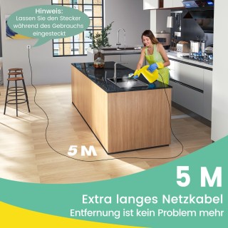 Costway  Φορητός ατμοκαθαριστής 1500W με δεξαμενή 400 ML έως 125℃ Κ...