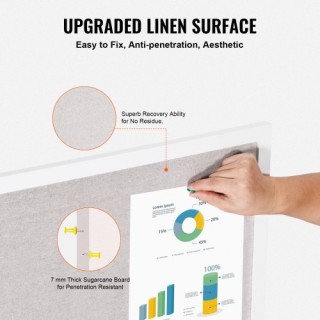 Πίνακας Ανακοινώσεων VEVOR 48x36 με Λινό Επιφάνεια για Τοίχο  RMB48...