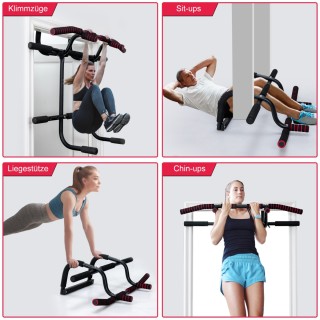 Costway Πολυλειτουργική Φορητή Μονόζυγο Πόρτας για Κλιμάκωση και Πρ...