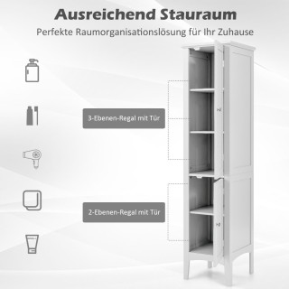 Costway  Μοντέρνα και Πρακτική Ψηλή Ντουλάπα Μπάνιου από Αδιάβροχο ...