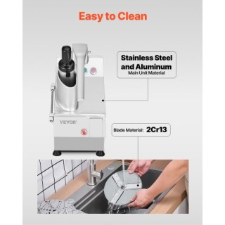 VEVOR  Πολυκόπτης Τροφίμων & Λαχανικών με 6 Λεπίδες Ανοξείδωτου Χάλ...