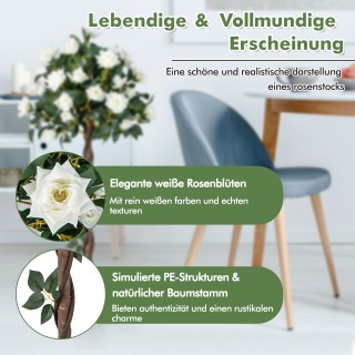 Costway 120 εκ. Ροζένμπαουμ Λευκός Πολυτελής Δέντρακι με Ανθισμένε... Costway 120 εκ. Ροζένμπαουμ Λευκός Πολυτελής Δέντρακι με Ανθισμένε...