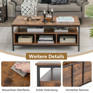 Βιομηχανικού Στυλ Πολυλειτουργικό Τραπεζάκι Σαλονιού με Αποθηκευτικ...