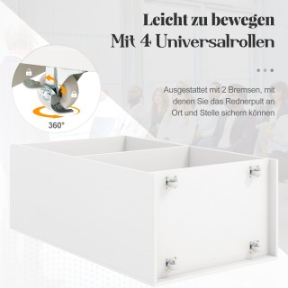 Costway Ομιλητή Έδρανα Κινητή με 4 Ρόδες Πολλαπλών Χρήσεων και 2 Ρά... Costway Ομιλητή Έδρανα Κινητή με 4 Ρόδες Πολλαπλών Χρήσεων και 2 Ρά...