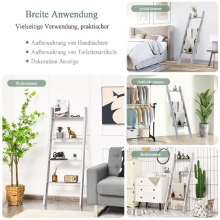 Ξύλινη Ραφιέρα - Σκάλα Τοίχου 50 x 7,5 x 137 cm Χρώματος Γκρι COST... Ξύλινη Ραφιέρα - Σκάλα Τοίχου 50 x 7,5 x 137 cm Χρώματος Γκρι COST...