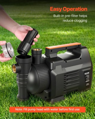 VEVOR Ηλεκτρονική Αντλία Επιφανείας Jet 1300W για Πηγάδι και Κήπο, ...