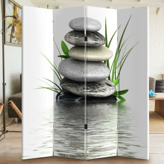 BAKAJI Παραβάν Διαχωριστικό 4 Πάνελ Εκτύπωση Μπρος-Πίσω Πέτρες και... BAKAJI Παραβάν Διαχωριστικό 4 Πάνελ Εκτύπωση Μπρος-Πίσω Πέτρες και...